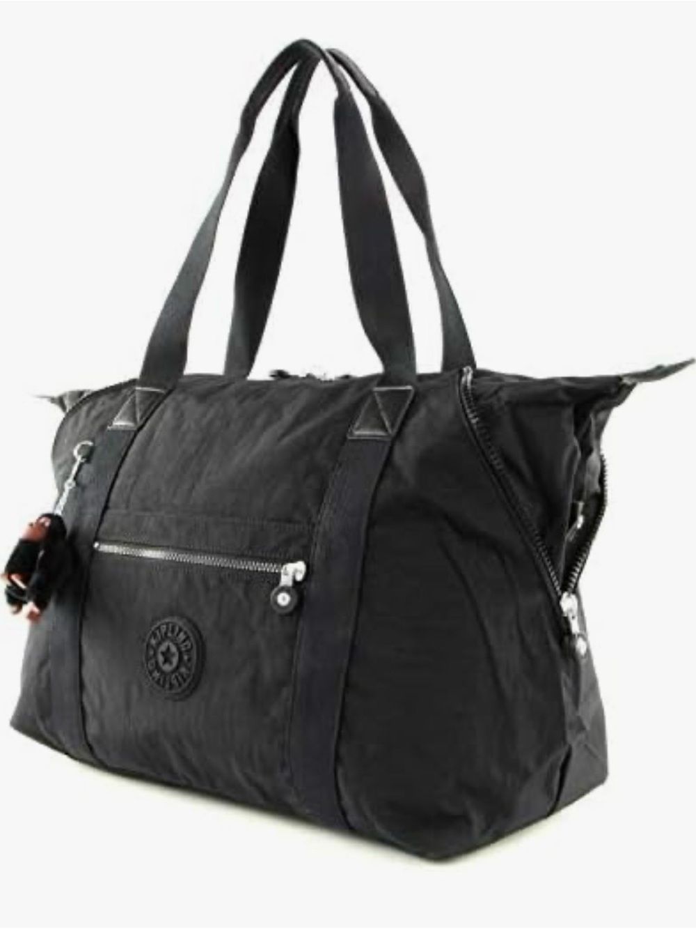 Kipling Art Tote Black Double-Handle Adjustable Tote with Front Zip Pocket